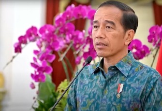 Presiden RI Joko Widodo saat memberikan sambutan pada KEN 2023