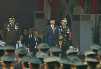 Presiden RI Joko Widodo saat Pimpin Upacara Hari Bhakti Adhyaksa ke-63 Tahun 2023