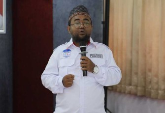Ketua PW Fornas LKSA PSAA Jatim periode 2022-2027, Habib Maulana Asyik, saat memberikan sambutan.