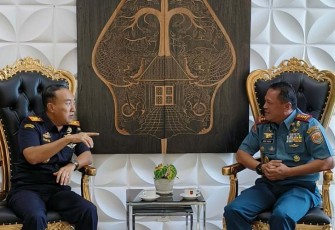Danlanal Semarang saat Adakan CC ke Kepala Kanwil DJBC Jateng dan DIY 