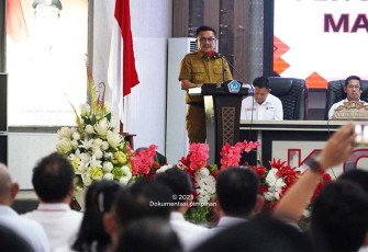 Walikota Bitung saat memberikan sambutannya