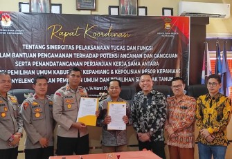 Polres Kepahiang MoU Pengamanan Pemilu 2024 dengan KPU Kepahiang
