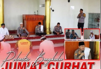 Kapolresta Bengkulu Jumat Curhat di Masjid Al Mukaromah Dan Dengarkan Keluhan Warga