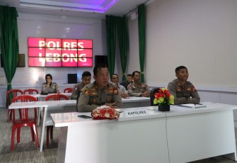 Kapolres Lebong dan PJU Ikuti Vicon Anev Dipimpin Kapolri