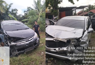Dua Avanza Bertabrakan di Sukaraja Seluma