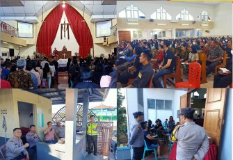 Polsek Muara Bangkahulu Berikan Pengamanan Jumat Agung di Gereja Pante Kosta 
