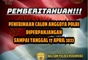 Rekruitmen Penerimaan Anggota Polri Diperpanjang