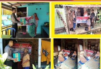 Giliran Warga Kelurahan Lempuing Terima Bantuan Kemanusian Dari Polsek Ratu Agung 