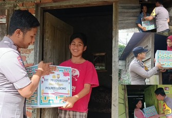 Polsek Rimbo Pengadang  Kembali Salurkan Bansos  