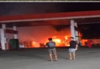 Sepeda Motor Terbakar di SPBU Tanjung Raman Bengkulu Selatan