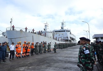 Koarmada III saat Apel Gelar Latihan Operasi Penanggulangan Bencana 