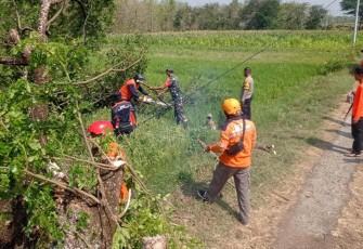 ertu Hendrik bersama Bhabinkamtibmas, BPBD langsung menuju lokasi untuk bergotong-royong melakukan pembersihan warga masyarakat, Senin (6/11/2023).