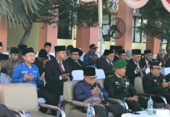 Waka Polsek, Iptu Suhardi, ikuti Upacara peringatan Hari Pahlawan ke-78 di Lapangan Kantor Bupati Padang Lawas Utara (Paluta), pada Jumat (10/11/2023) pagi.