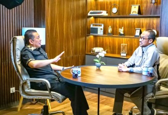  Bamsoet saat menjadi narasumber Podcast Mantan Ketua KPK 'Abraham Samad Spek Up', di Jakarta, Jumat (25/8/23). 