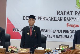 Daeng Amhar di Ruang Rapat Paripurna Kantor DPRD Natuna, Jalan Yos Sudarso, Ranai pada Selasa (08/08/2023).