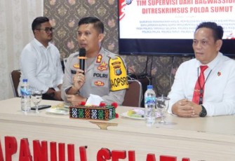 Kapolres Tapsel, AKBP Imam Zamroni, SIK, MH, hadir dalam kegiatan Tim Bawassidik Direktorat Reserse Kriminal Khusus (Krimsus) Polda Sumut menggelar Supervisi dan Asistensi ke Polres Tapanuli Selatan (Tapsel), Selasa (24/10/2023) siang.