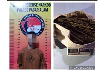 Bandar Narkoba dan Barang Bukti Saat Diamankan Polres Pagar Alam 
