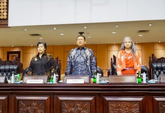 Bamsoet dalam Sosialisasi Empat Pilar MPR RI memperingati Zero Discrimination Day dan International Women’s Day, di Gedung Nusantara V MPR RI, Jakarta, Rabu (15/3/23).