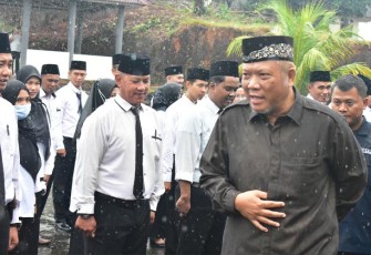 KPU Bintan saat Lakukan Apel Gelar Pasukan bersama PPK dan PPS