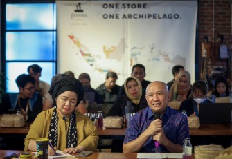 MenKopUKM Teten Masduki dalam acara peluncuran KMP Pangan Warisan Lestari di Javara Culture, Jakarta, Rabu (20/12).