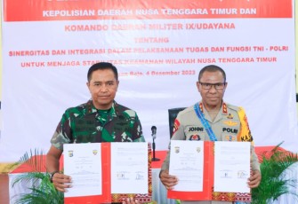 Pangdam IX/Udayana dan Kapolda NTT Tandatangani Perjanjian Kerja Sama