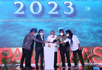 Kick Off Meeting Pamsimas TA 2023, Selasa (7/3) di Gedung Auditorium Kementerian PUPR.