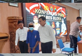 S terduga pelaku rudapaksa difabel ganda di Blora diamankan Polres Blora.