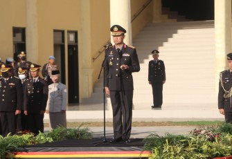 Kapolda Bengkulu saat Pimpin Upacara Bendera Peringati Harkitnas Ke-115