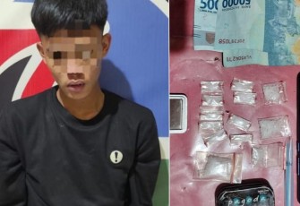 Tersangka dan barang bukti saat diamankan