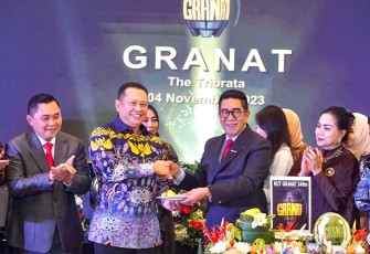 Bamsoet dalam peringatan HUT ke-24 GRANAT, di Jakarta, Sabtu malam (4/11/23).