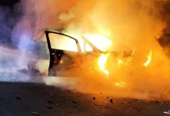 Pasca kejadian api melahap habis Mobil Honda Jazz.