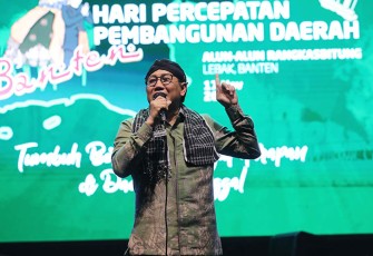 Gus Halim saat memimpin peringatan Hari Percepatan Pembangunan Daerah (PPD) 2023 di Lebak, Banten.
