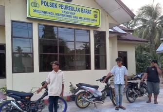 Polsek Peureulak Barat saat Amankan Tiga Unit Sepeda Motor