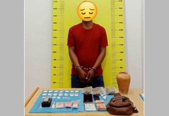 Tersangka dan barang bukti saat diamankan