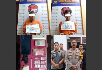 Tersangka dan barang bukti saat diamankan