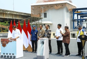 Stasiun Pompa Ancol Sentiong saat Diresmikan Presiden Jokowi