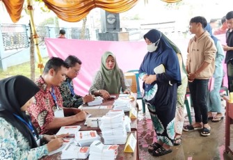 KIP Aceh Timur saat Gelar Simulasi Pemungutan Suara Pemilu 2024