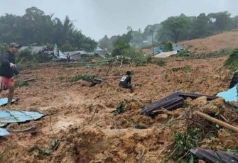 pasca terjadi longsor di Serasan Natuna 
