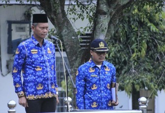 Asisten l Pemerintahan dan Kesra Labuhanbatu  Drs .H .Sarimpunan Ritonga MPd bertindak sebagai pembina Upacara