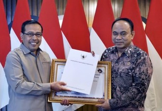 Menteri Komunikasi dan Informatika Budi Arie Setiadi menerima Ketua Komisioner Ombudsman RI Mokhammad Najih di Kantor Kementerian Kominfo, Jakarta Pusat, Rabu (10/01/2024)