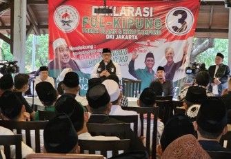 Sekretaris TPN Ganjar-Mahfud, Hasto Kristiyanto saat menghadiri acara deklarasi para ulama dan kiai kampung untuk Ganjar Pranowo-Mahfud MD di kawasan Cilandak, Jakarta, Jumat (12/1/2024).