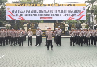 Polres Malang Gelar Apel Siaga dan Patroli Skala Besar Amankan Pelantikan Presiden Terpilih