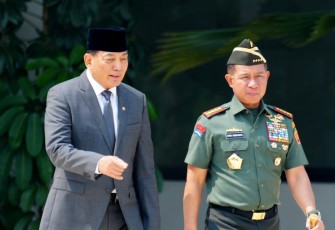 Panglima TNI Terima Kunjungan Menteri Pertahanan RI di Mabes TNI