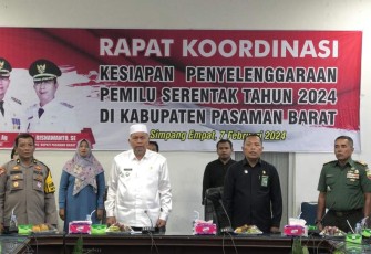 Pemkab Pasbar Gelar Rakor Kesiapan Penyelenggaraan Pemilu Serentak Tahun 2024 