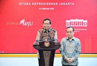Mahfud MD, di Istana Merdeka, Jakarta, Kamis (01/02/2024).