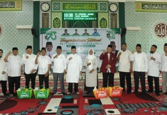 Keluarga Besar Yayasan Universitas Islam Sumatera Utara (UISU) menggelar tasyakuran Milad Yayasan UISU ke-73 dan dirangkai dengan tasyakuran Milad UISU ke- 72, Rabu, 3 Januari 2024, di Mesjid Al Munawarah Kampus UISU SM Raja Medan