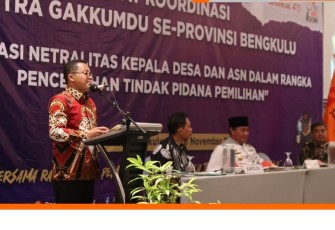 Bawaslu Provinsi Bengkulu Gelar Rakor Gakkumdu dan Deklarasi Netralitas ASN dan Kepala Desa