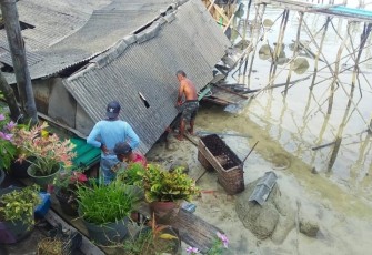Salah satu rumah masyarakat yang mengalami musibah