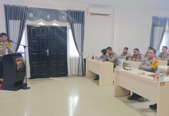Kombes Teddy Marbun usai memimpin rapat koordinasi dalam rangka memelihara kamtibmas di Gedung Patriatama Polrestabes Medan Jalan HM Said Medan, Kamis (1/2/2024)