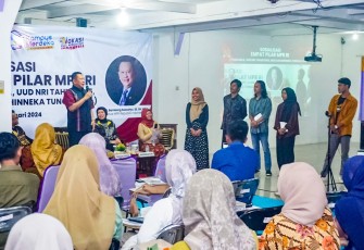 Ketua MPR RI sekaligus Wakil Ketua Umum Partai Golkar Bambang Soesatyo dalam Sosialisasi Empat Pilar MPR RI di Politeknik Piksi Ganesha Indonesia Kebumen Jawa Tengah, Kamis (18/1/2024)
